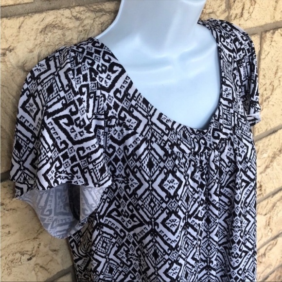 AB studio Black & White Tunic Top career casual Business Size Large - Picture 6 of 12